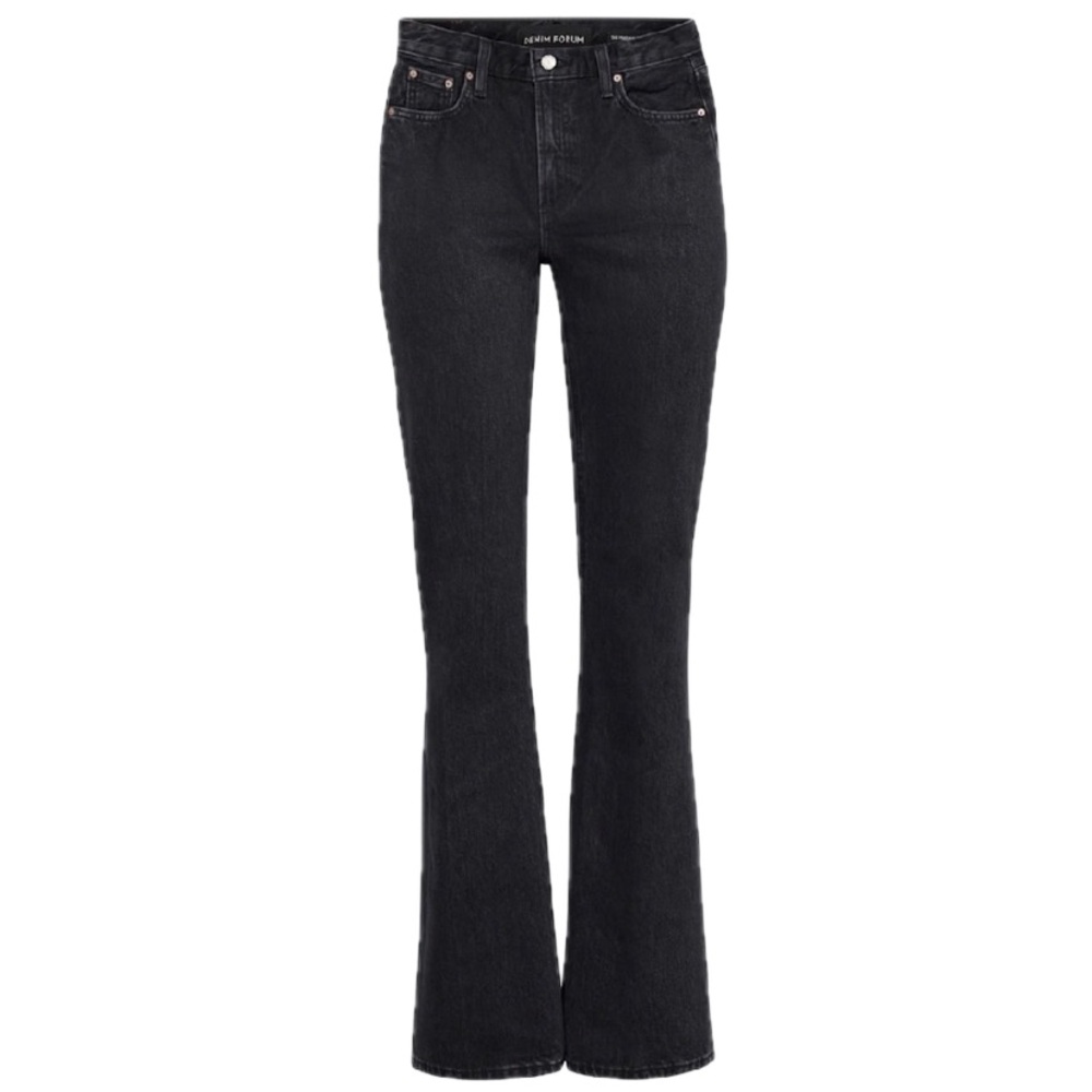 Denim Forum Jeans The Marianne Flare Size 26 Black Button Fly Stretch